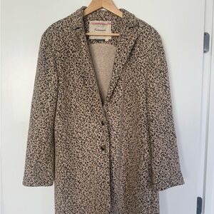Anthropologie Leopard Print Teddy Jacket